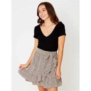 Altar’d State Zadie Leopard Print Skirt With Tie Waist